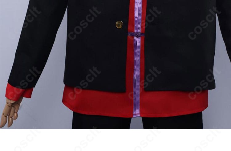 灯 荒仁コスプレのコート裾ディテール。直線的なラインと綺麗な落ち感を強調したステッチワーク