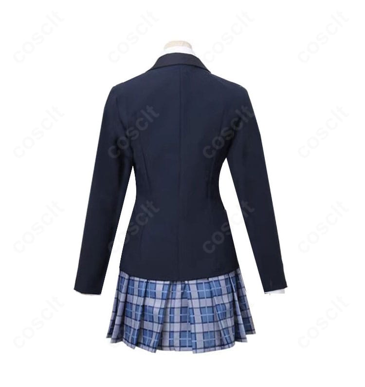 BanG Dream! 3rd Season 珠手ちゆ（チュチュ）制服コスの背面。裾のカットや背中心のステッチなど細部まで作り込み。