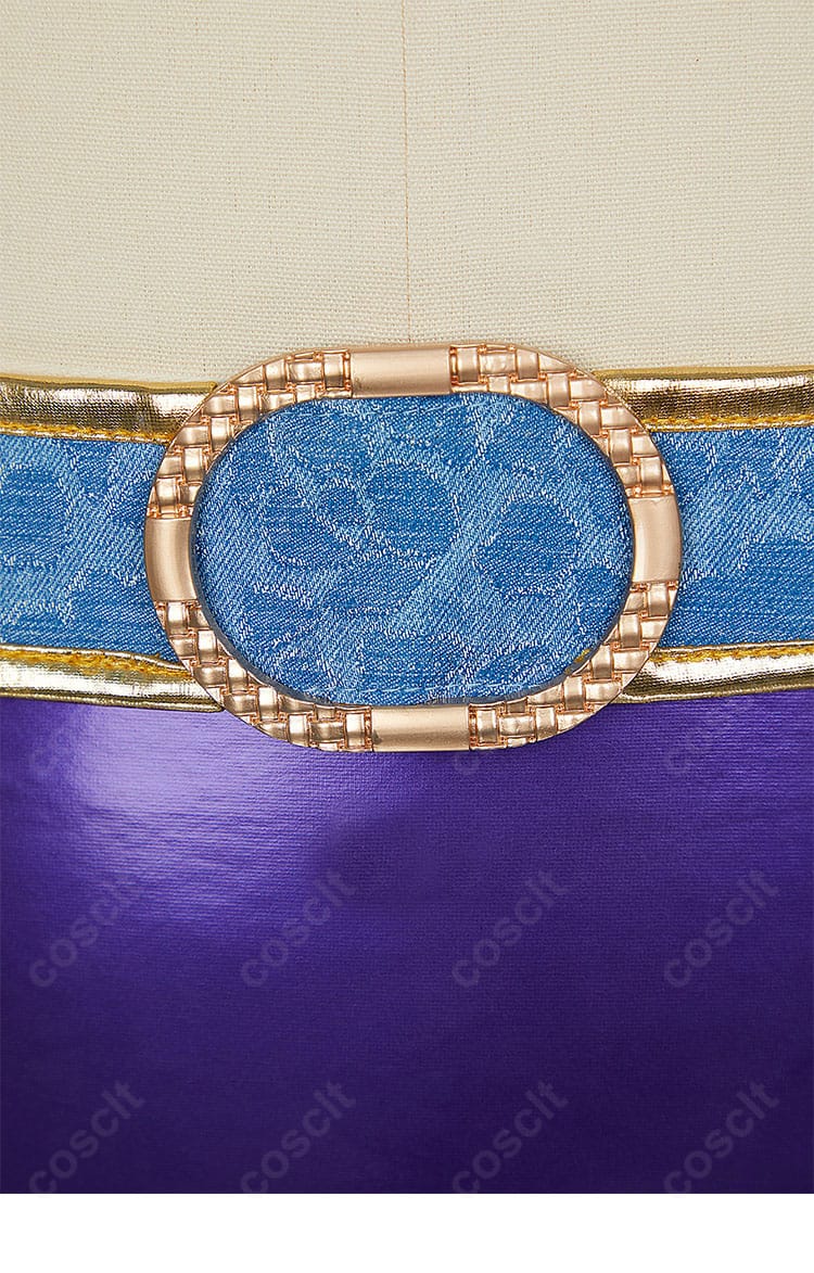 ニコ・ロビン衣装の腰部ベルト装飾詳細。金属調パーツと位置関係がわかるスタイリッシュなクローズアップ