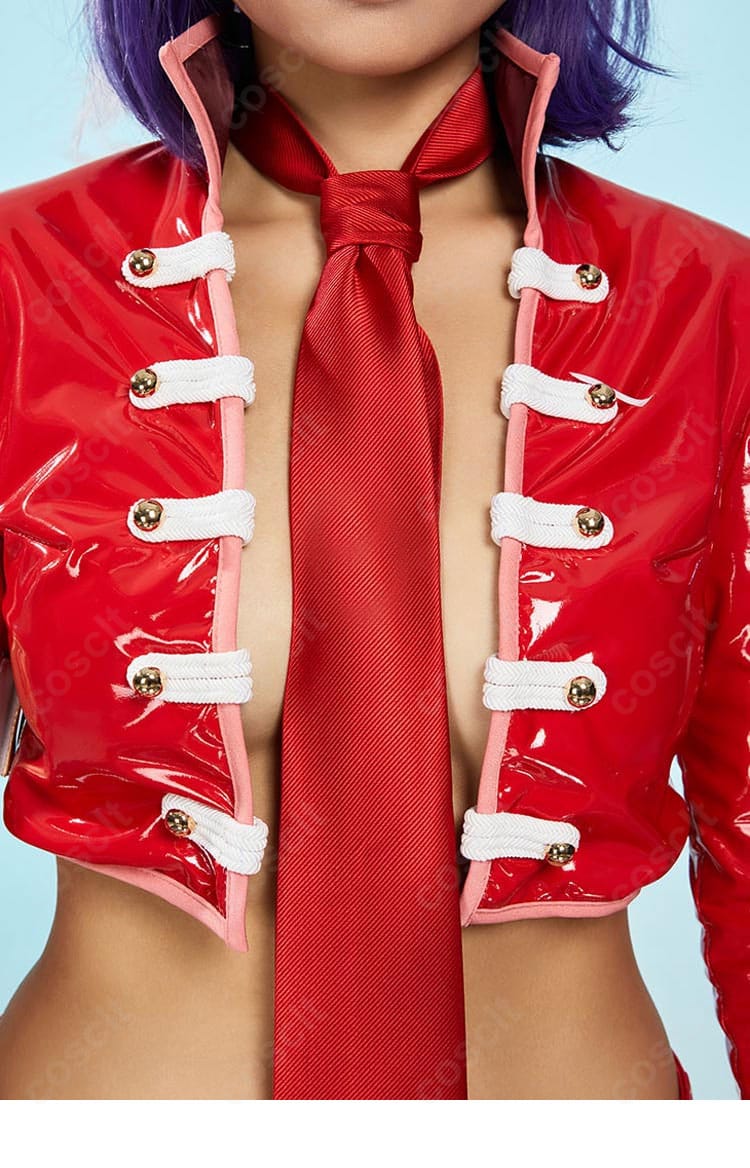 ベロ・ベティ衣装の胸元ディテール。赤いネクタイとラペルの形状を精密に再現。