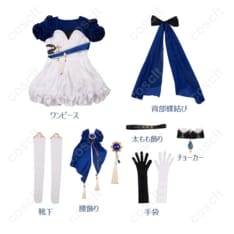 原神 フリーナ 水色アリス同人ドレス。軽やかで上品、撮影映えする高再現セット - 4枚目の画像（サムネイル）