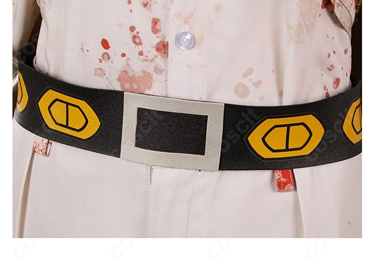 シンクレア衣装の腰部ベルト装飾。バックルや金具の質感、ベルトの通し方まで再現したアップ。