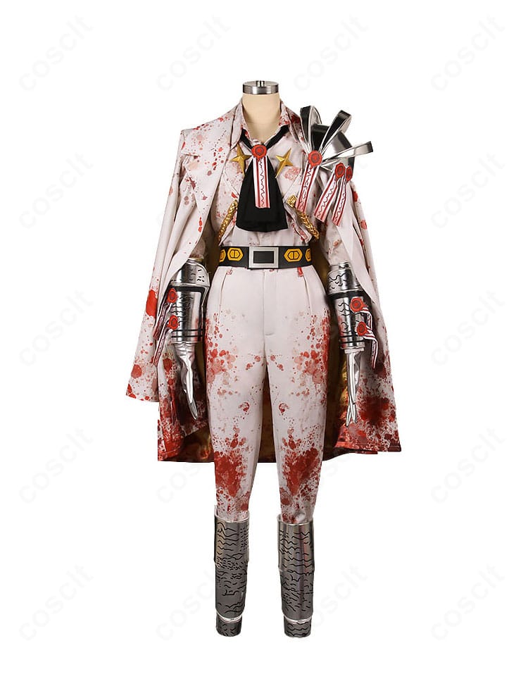 LIMBUS COMPANY シンクレアのコスプレ衣装・正面全身。黒コートと装甲、ベルトワークを高精度に再現したフルセットの外観。