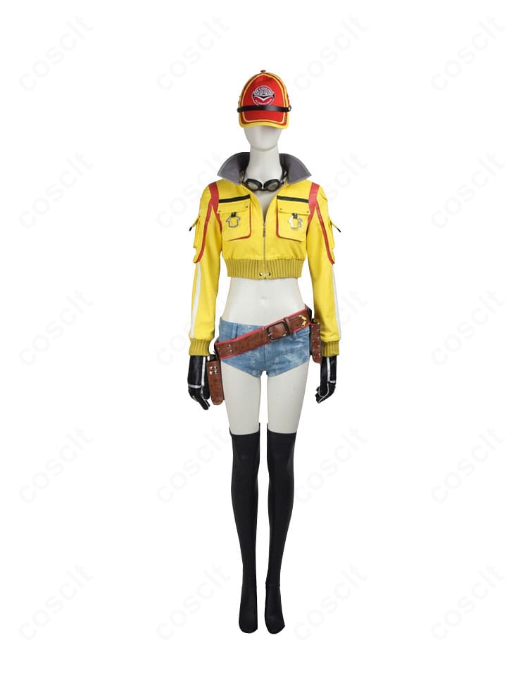 シドニー・オールムのコスプレ衣装 正面全体。FFXV準拠の短丈ジャケットとショートパンツ、ベルトとポーチを装備した高再現セット。
