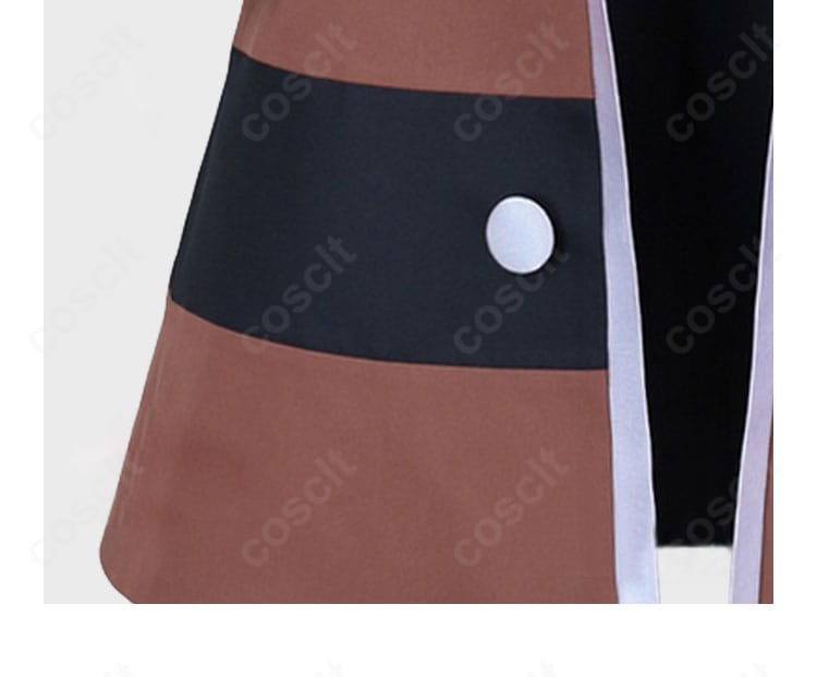 ノボリ衣装のボトム裾ディテール。ズボン裾の処理と落ち着いた配色で上品に仕上げた様子。