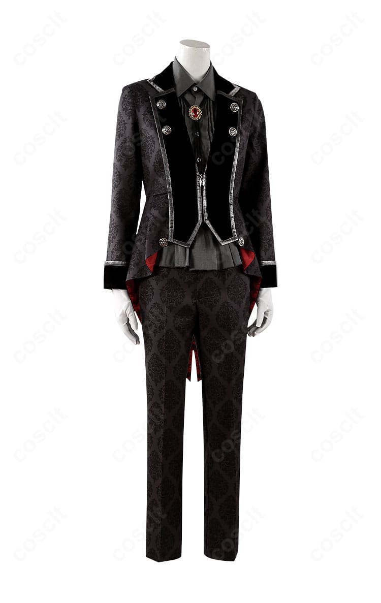 御影玲王 アリス風衣装の刺繍・花柄・装飾を近接で撮影。細部の縫製と質感が分かるディテール画像。