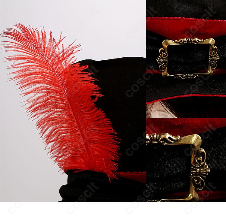 帽子の装飾アップ。リボンや装飾パーツの質感と配色を捉えたディテール画像。