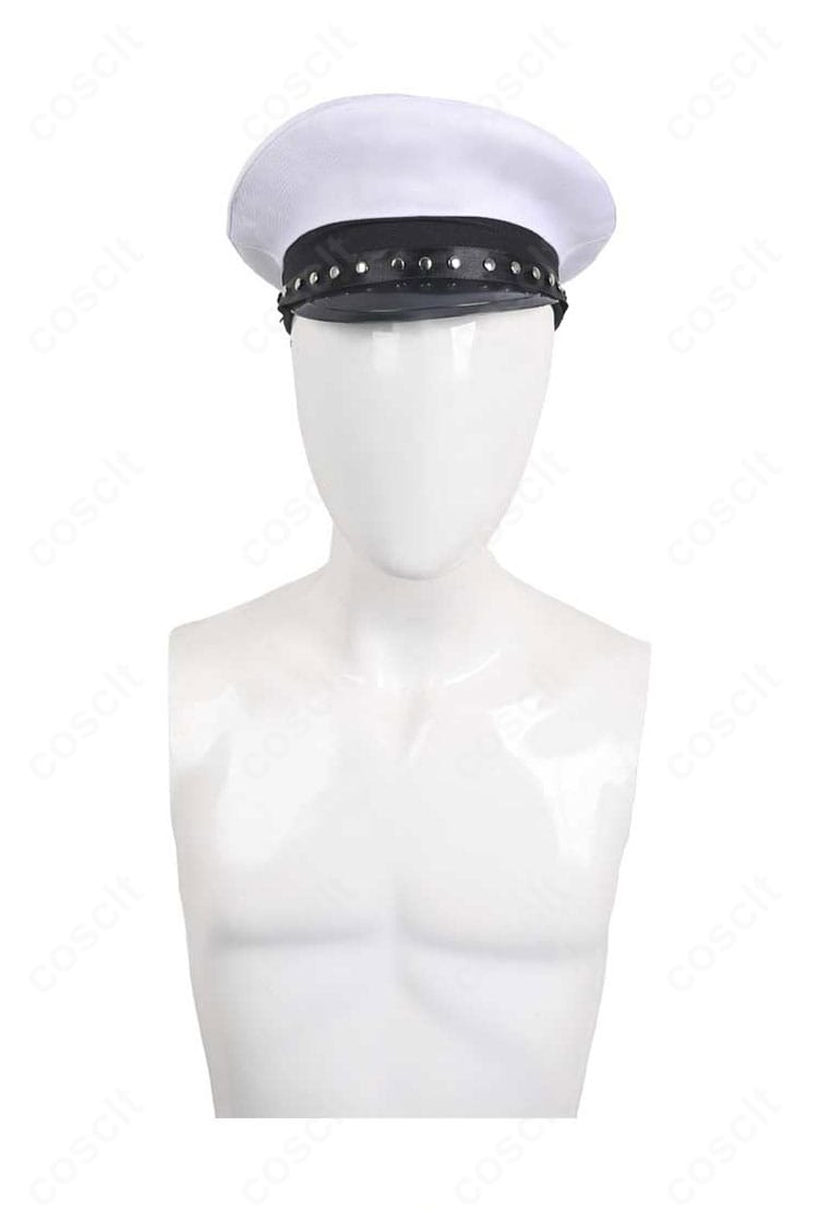 凪誠士郎 チェス衣装の帽子クローズアップ。縁取りと装飾パーツの精巧な仕上げ。