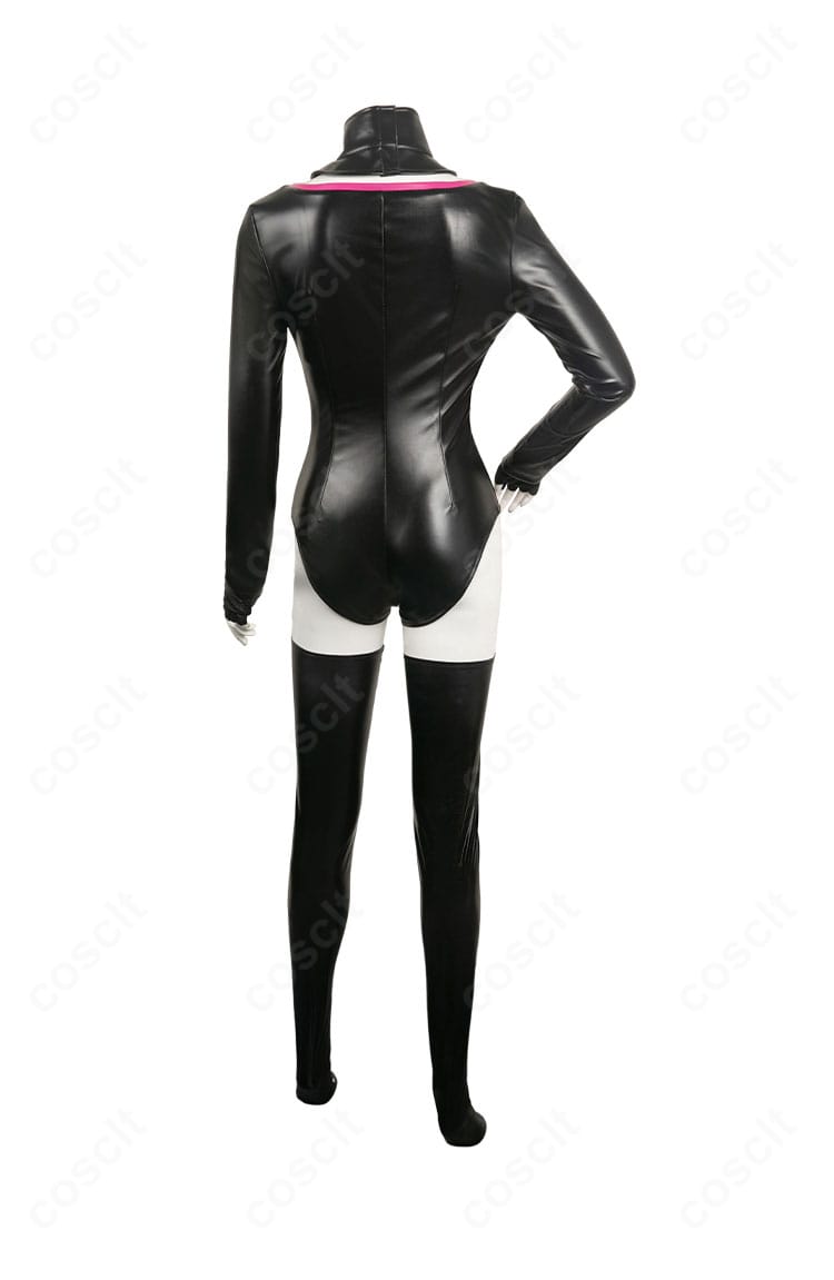 ハズビン・ホテル エンジェル・ダスト コスプレ衣装の背面。背中の開きと縫製ライン、着脱構造が分かるディテール写真