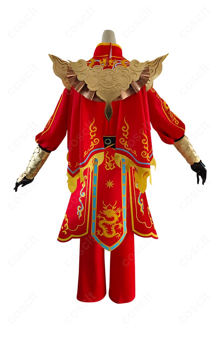 第五人格 骨董商(戚十一)「風に靡く旗」コスプレ衣装の背面ディテール。後身頃のライン、固定仕様の装飾、動きで映える背面シルエットを確認。