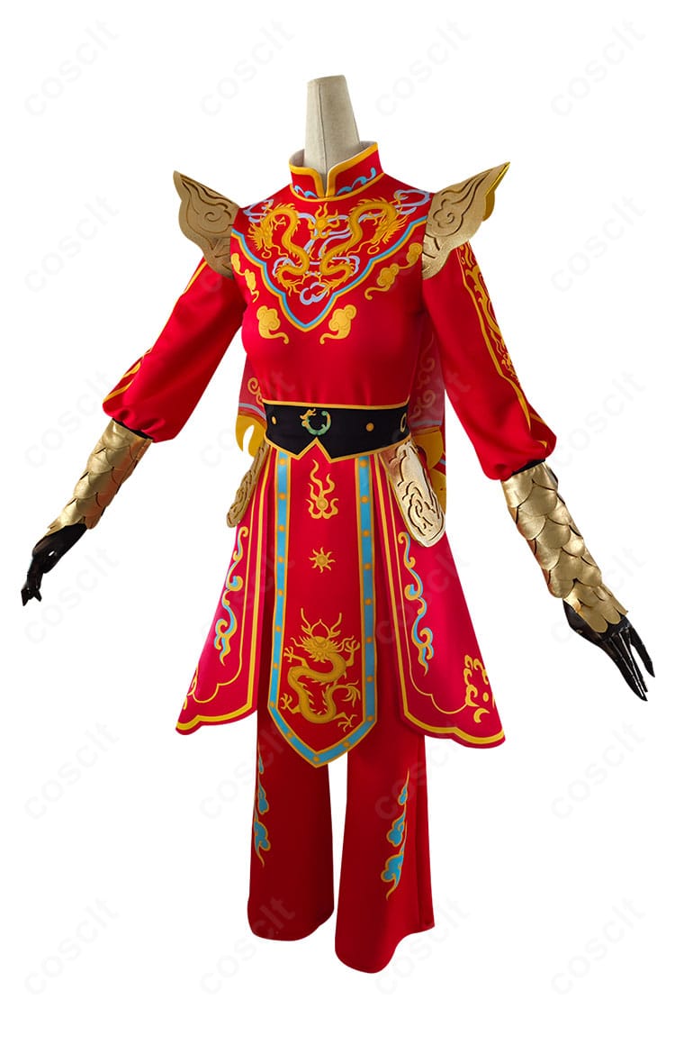 第五人格 骨董商(戚十一)「風に靡く旗」コスプレ衣装の正面ディテール。ハリ感のあるシルエットと装飾配置、カラーコントラストを強調。