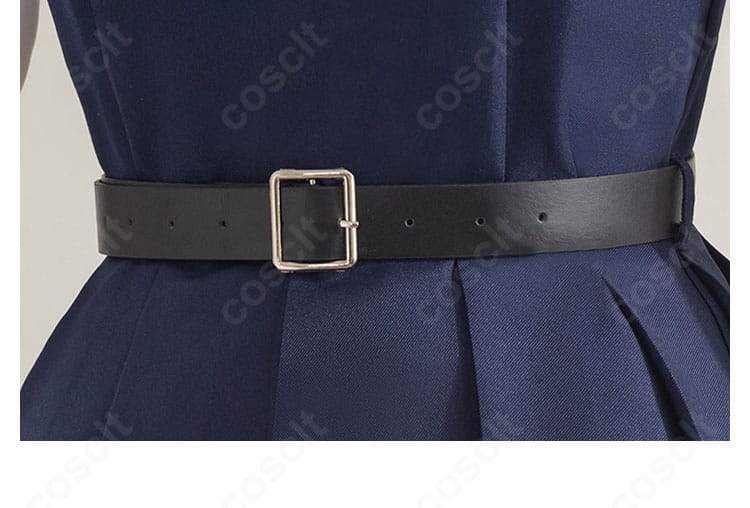 しぐれうい ロリうい コスプレ衣装のベルト装飾。金属調バックルとステッチの高級感ある仕上げ