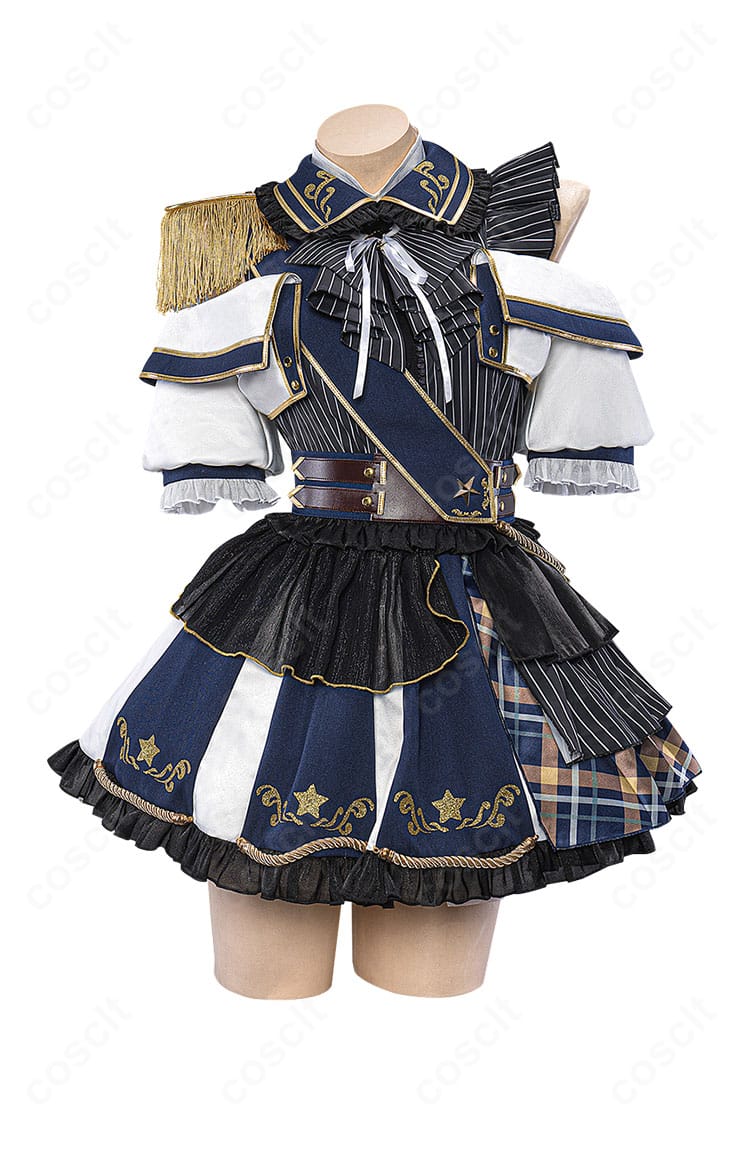 有馬かなコラボ衣装の正面全体像。上着・ワンピース・コルセットのレイヤー構成とバランスが分かる画像。