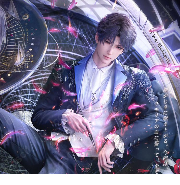 恋と深空 ホムラのコスプレ参考イメージ。英雄的な雰囲気を表すコートとアクセが特徴。