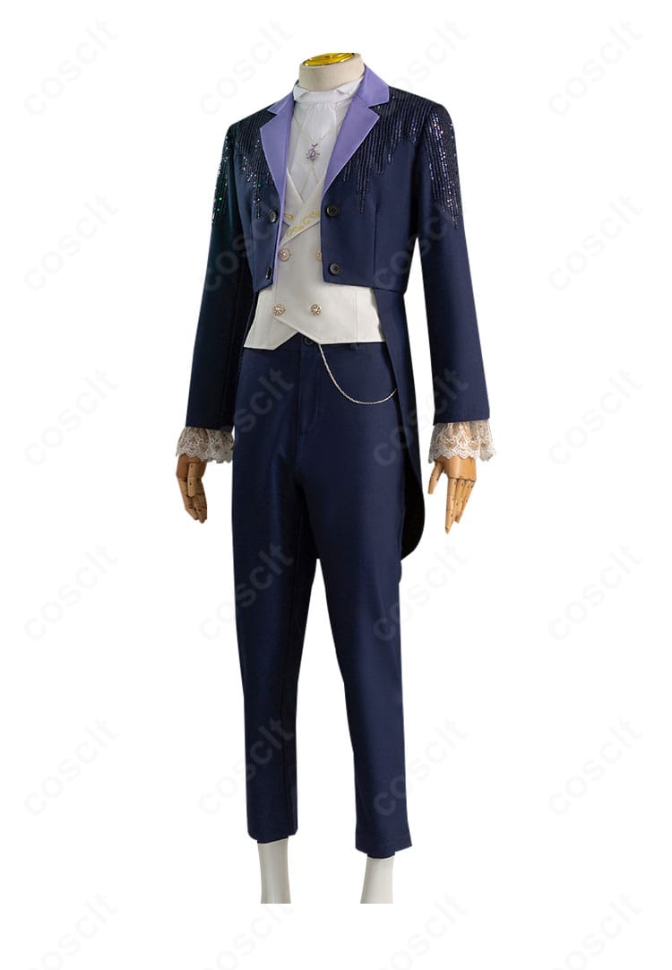 恋と深空 ホムラ衣装 サイド。胸元飾りとコートの縁取りディテールを強調。