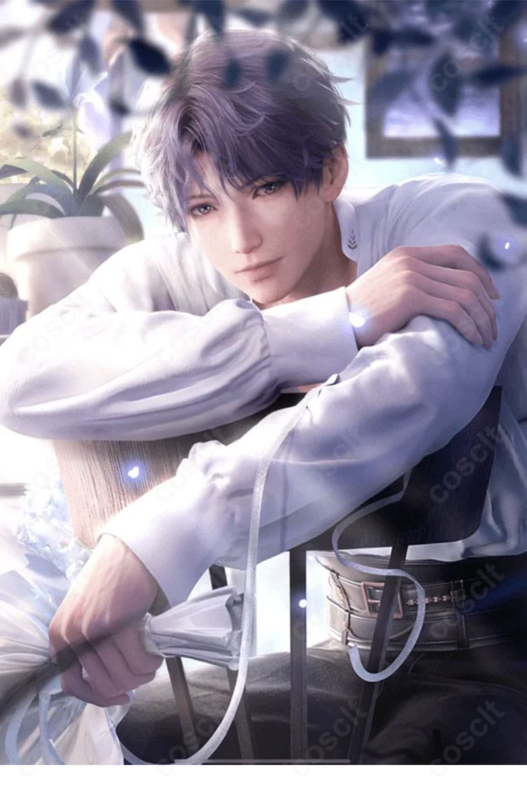 恋と深空 ホムラ『繋花の漫言』コスプレ衣装の全身。落ち着いた配色とシャープなシルエットで意志の強さを表現。