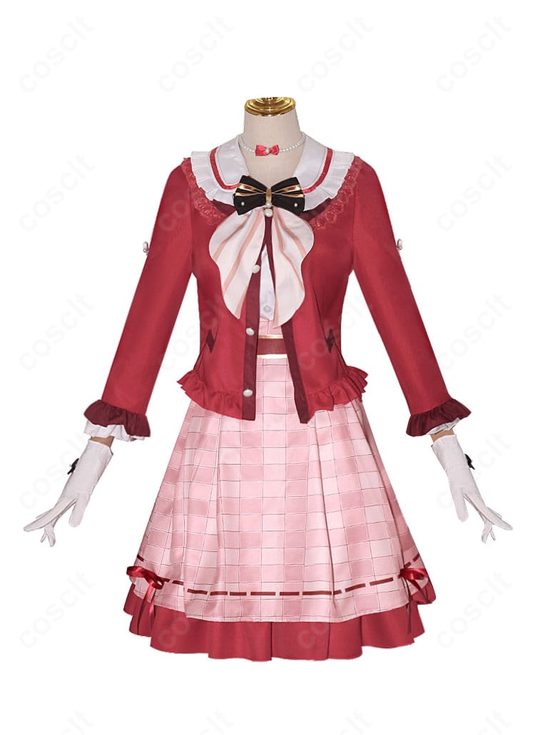 原神 珊瑚宮心海 スシローコラボ衣装の正面全体。上品な配色と刺繍、セット一式のシルエットがわかる構図。