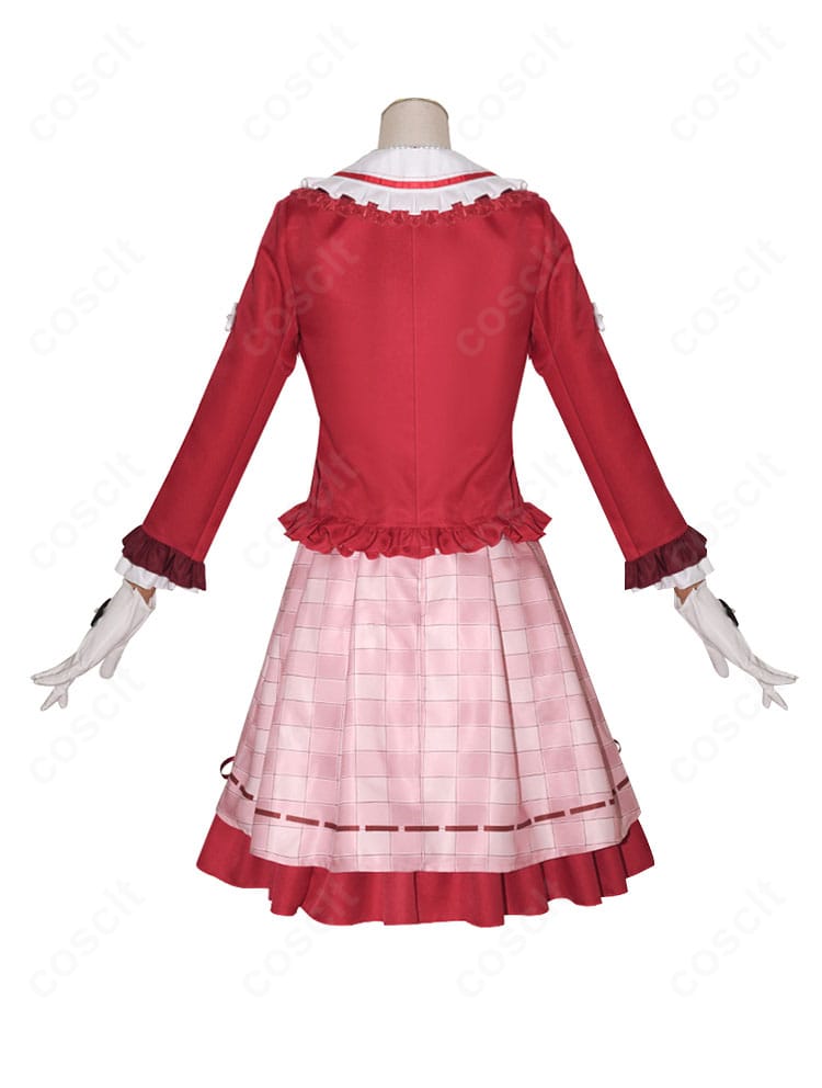 原神 珊瑚宮心海 スシローコラボ衣装の背面。背面装飾とスカートの広がり、ベルト位置の再現を確認できる写真。