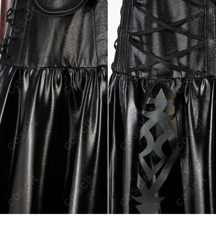 ヨルハ五一式軍装:術 装飾ディテールの近接カット。エッジの効いた意匠とフィット感がわかる構図。