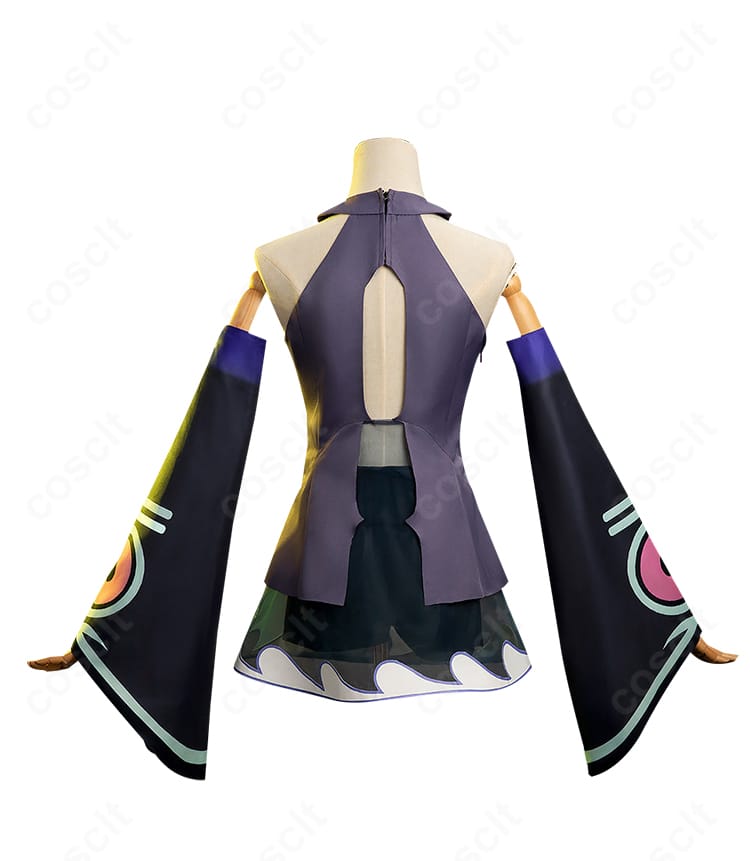 初音ミク ムウマージコラボ衣装の背面全体像(裾の広がり)