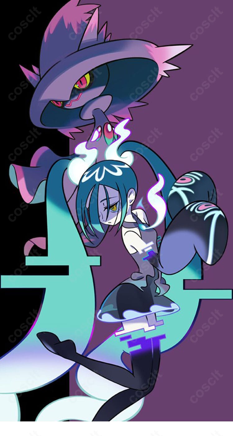 初音ミク ムウマージコラボ衣装の公式イメージに近いキャラクター風ビジュアル