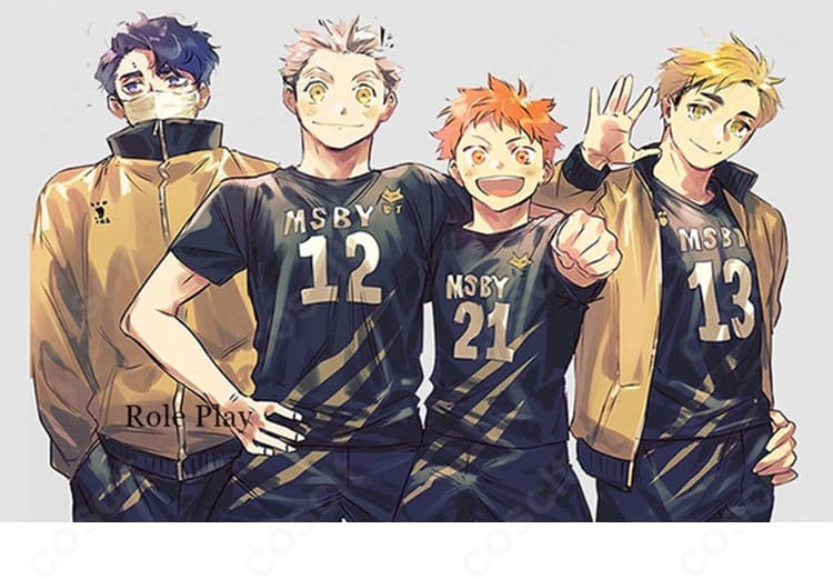 ハイキュー!! 日向翔陽 黒狼隊コスプレ衣装を着用したキャラクター風モデルの全身イメージ