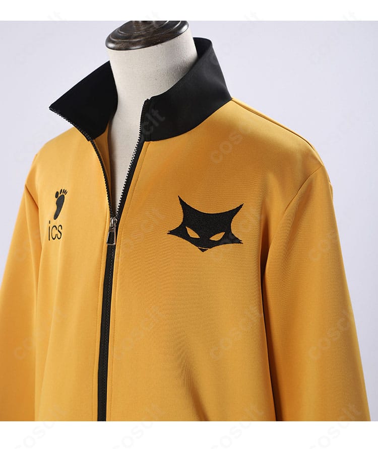 ハイキュー!! 日向翔陽 黒狼隊コスプレ衣装の前胸部刺繍ディテール拡大