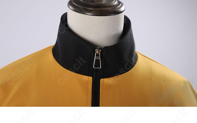 ハイキュー!! 日向翔陽 黒狼隊コスプレ衣装の襟元デザイン・ステッチ詳細