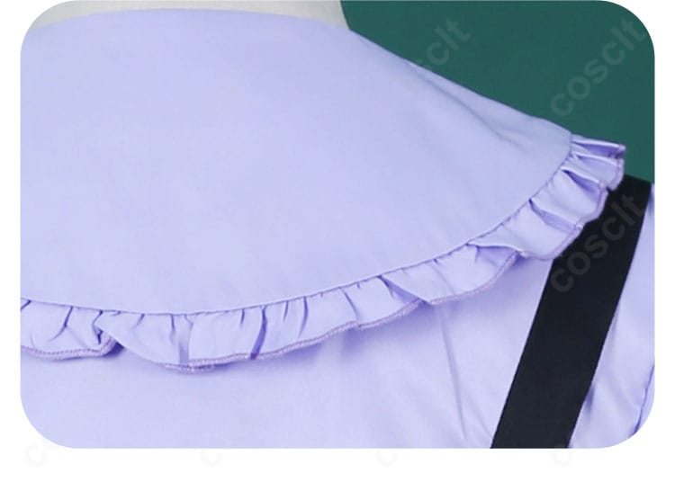 小鳥遊六花 ゴシック服コスプレ衣装の披肩風装飾ディテール。優雅で上品なラインが際立つ。