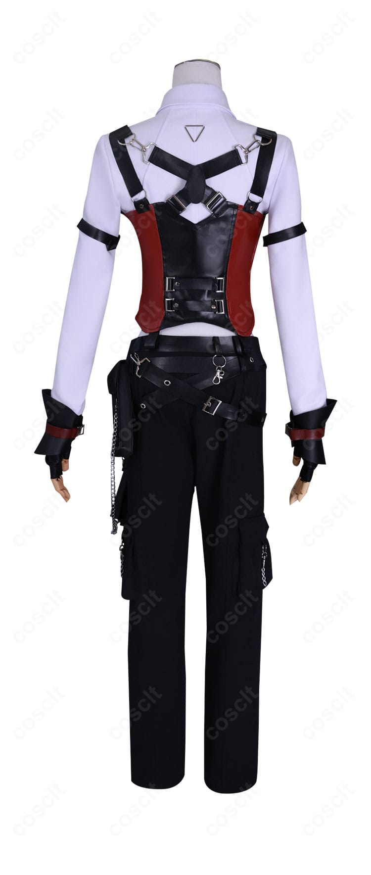 恋と深空 主人公 戦闘服の背面。背中のライン取りと装飾ディテールを明瞭に写した画像