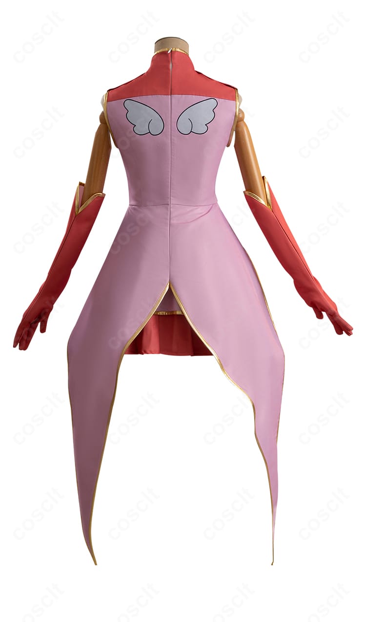 木之本桜コスプレ衣装の背面全身。背中の切替とラインが映画版デザインで再現。