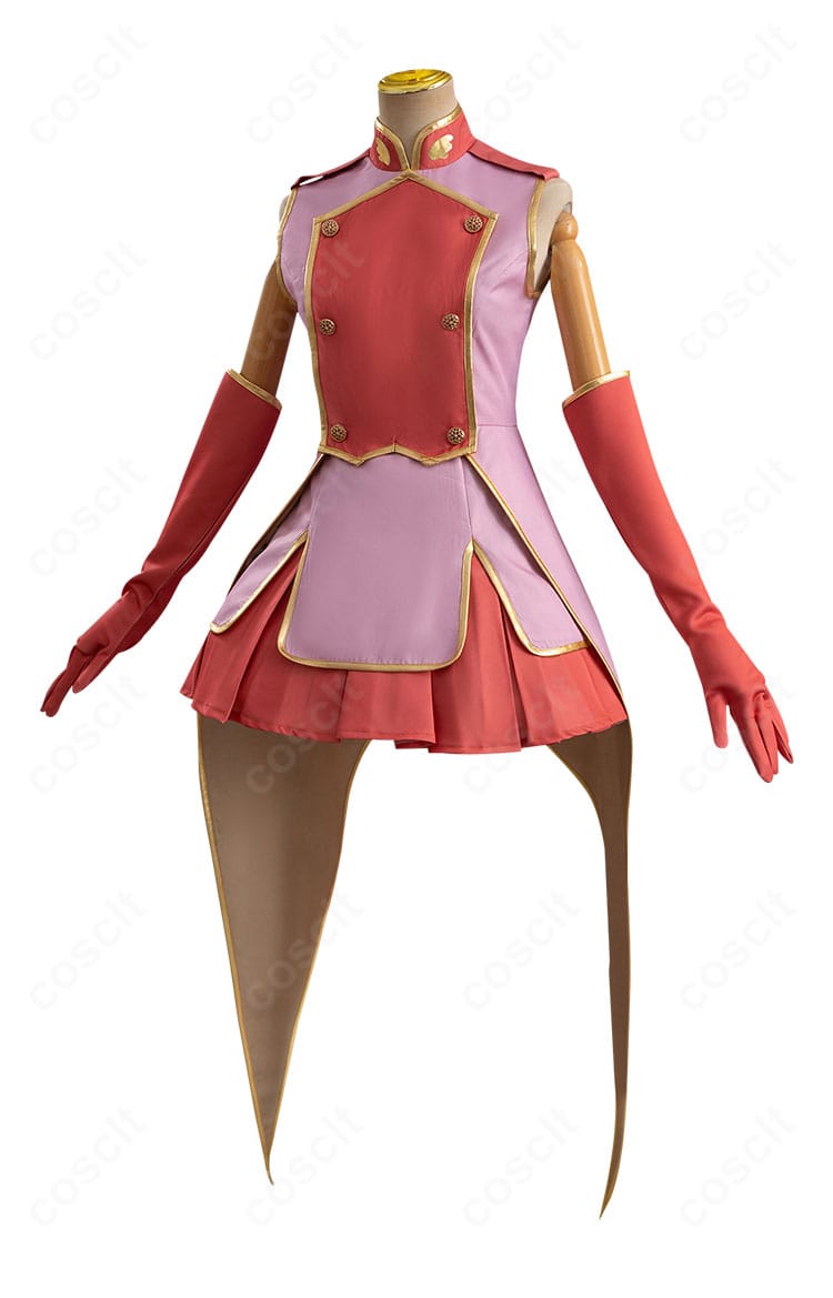 木之本桜コスプレ衣装の側面。スカートのハリと装飾バランスが分かる角度。