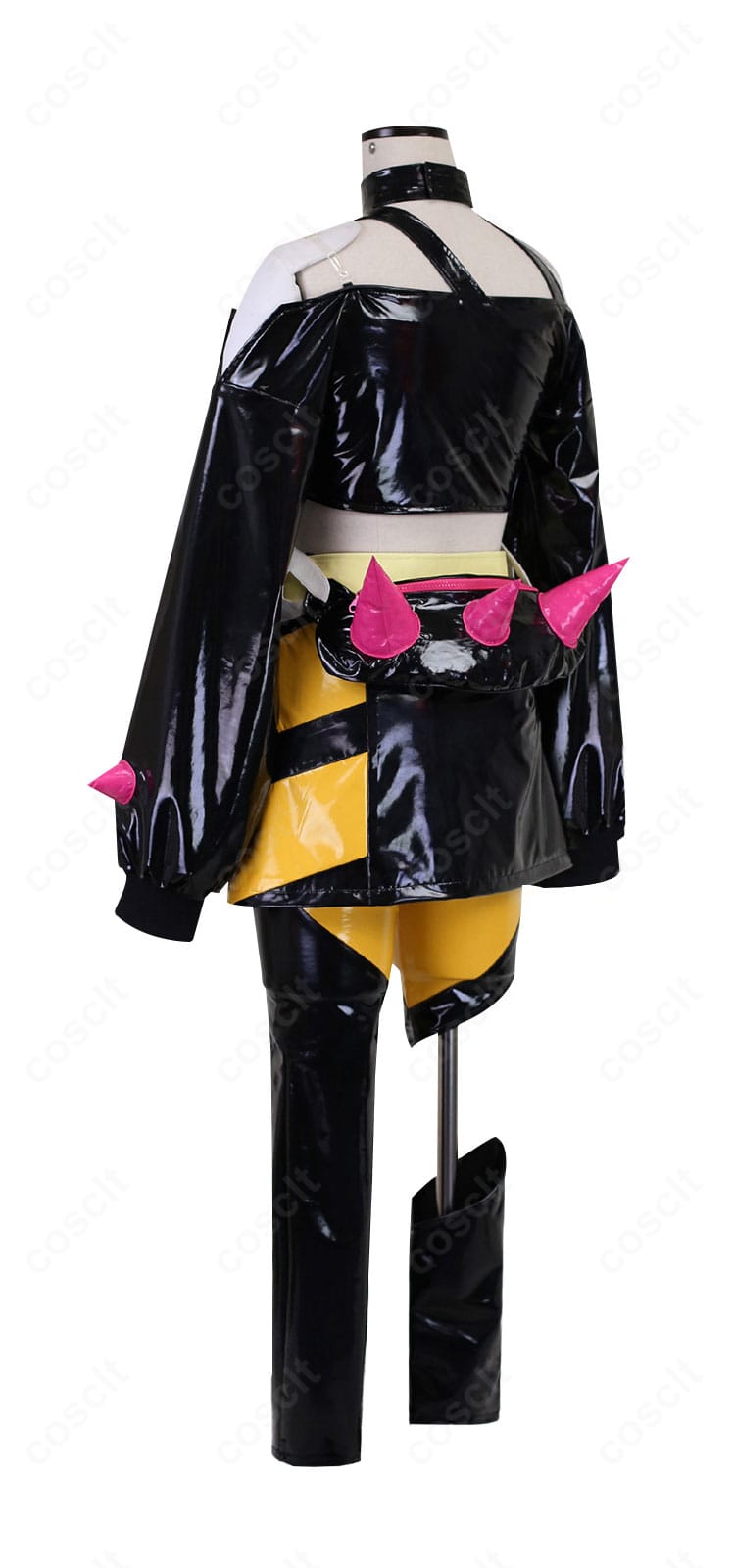 サンゴ コスプレ衣装の側背面ディテール。腰周りの装飾パーツと縫製の仕上がりを強調。