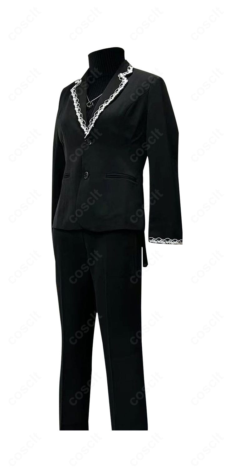 Library of Ruina アンジェリカのコスプレ衣装一式。コート・インナー・ズボン・ネックレスの配色とラインを丁寧に再現した全体ディテール。