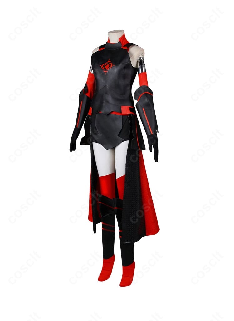 メイプル衣装の右側面。腕まわりと腰回りの可動域、装飾パネルの配置が確認できる画像。