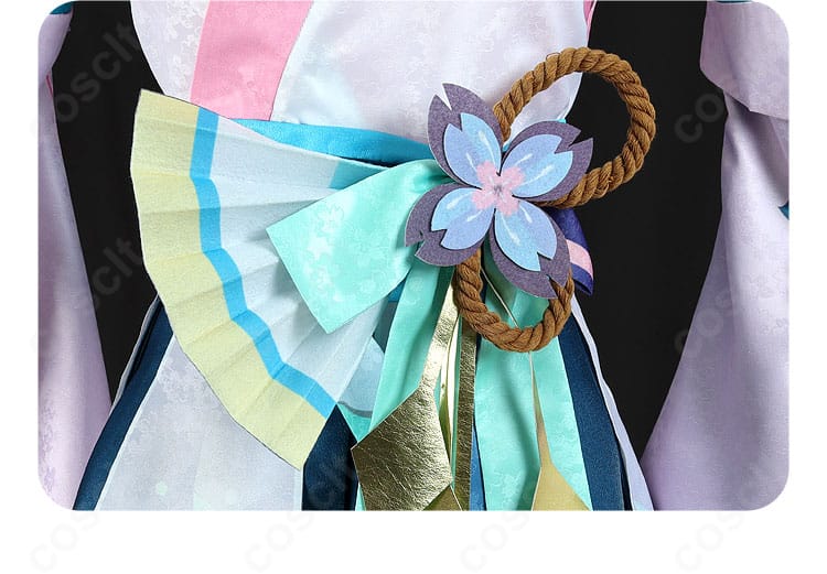 陰陽師×初音ミクコラボ衣装の腰間装飾、統一感のある意匠と配色