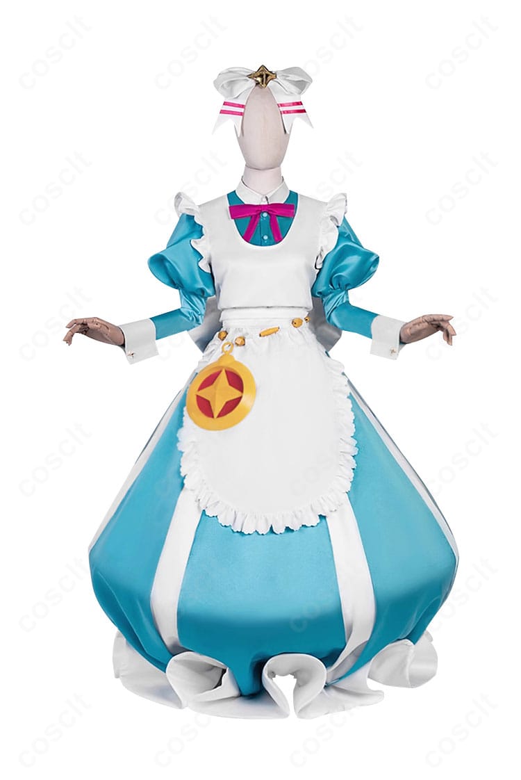 魔法少女にあこがれて 杜乃こりす ネロアリス衣装の正面。エプロンとリボン、フレアスカートのバランスが分かる全身。