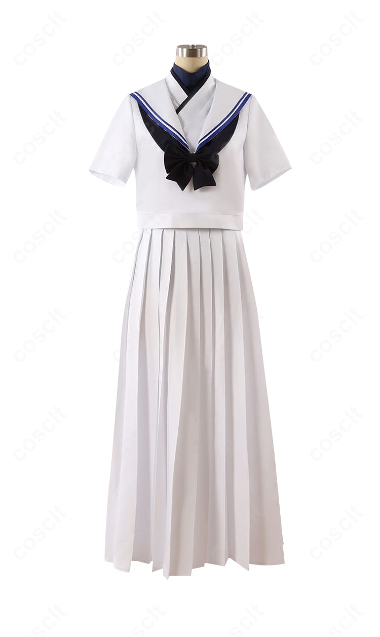 御稜ナグサ衣装の白シャツ(インナー)正面ディテール。襟元とボタンの仕立てがきれいに再現。