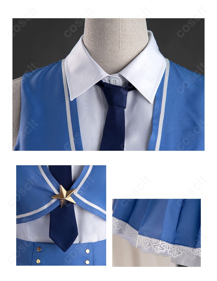 天宮りずむ プリズム衣装の襟元・ネックラインとスカート装飾のディテール