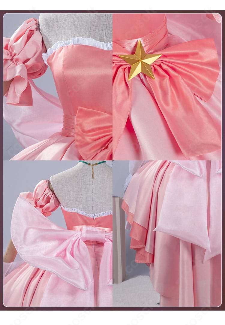 花園花鈴 コスプレ衣装の装飾ディテール画像。髪飾り・ネックレス・リボンの意匠を鮮明に掲載。