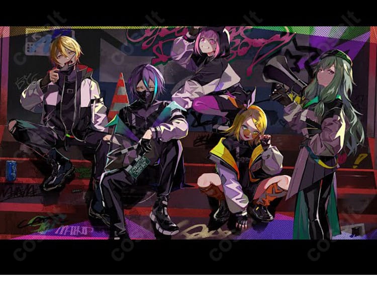 プロジェクトセカイ 神代 類「サイバーパンクデッドボーイ」コスプレ一式のキャラクター着用イメージ。高再現でプロセカ推し撮影に最適。