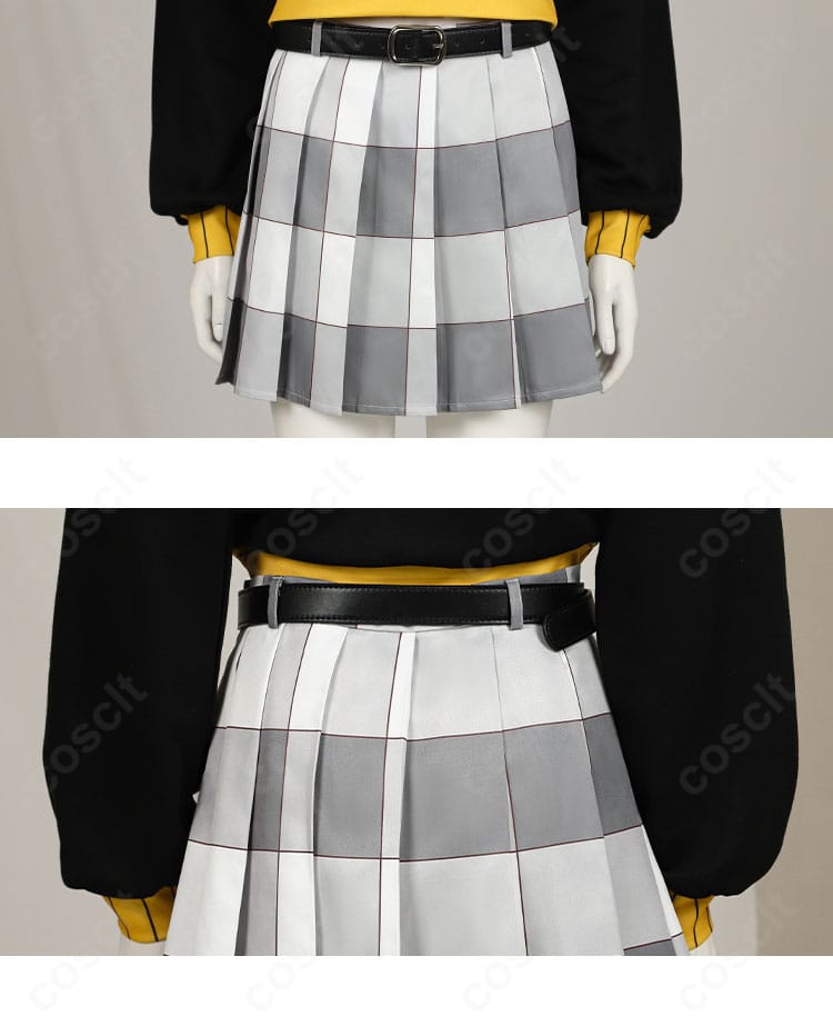 新井素羽コスプレ衣装スカートの前後ディテール。プリーツの表情と裾の始末を確認できる写真