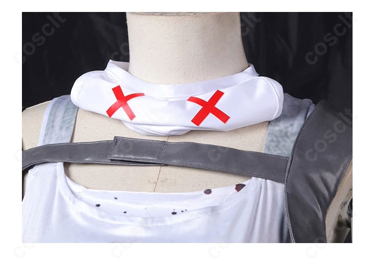 ライフライン衣装の襟元・首周り装飾のクローズアップ