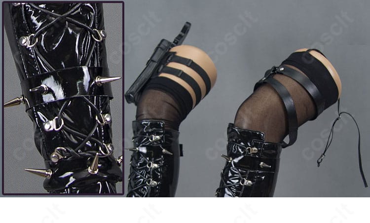 メイデン衣装のふくらはぎ周辺の装飾とライン表現