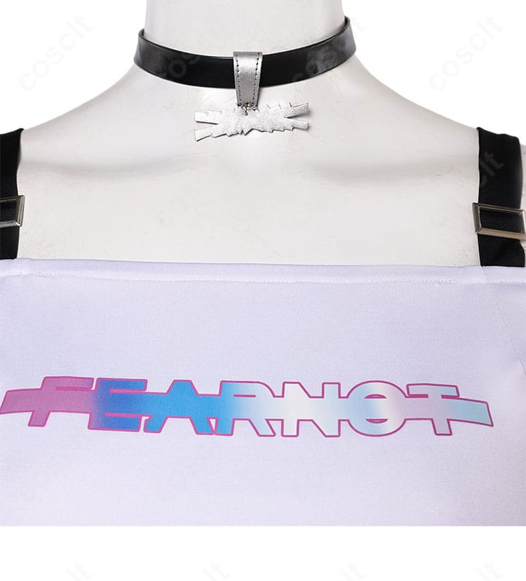 オーバーウォッチ2 キリコ衣装の前胸・襟元装飾ディテール。ステッチと素材感を強調