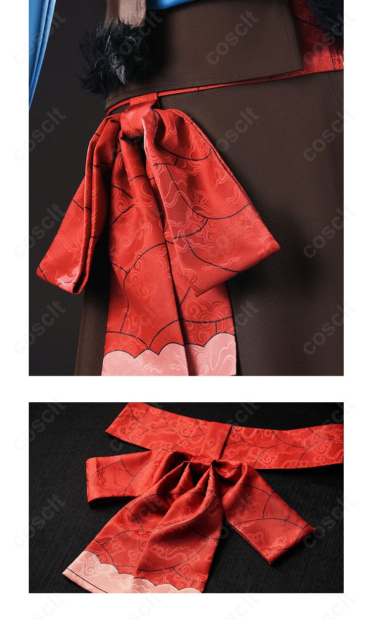 ウエスト後ろの大きな蝶結びリボンの形状と固定仕様の詳細アップ