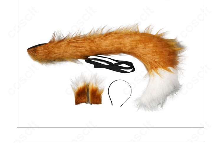 ホロ用ヘッドアクセサリーの耳パーツ詳細。装着金具と毛並みの質感が分かる