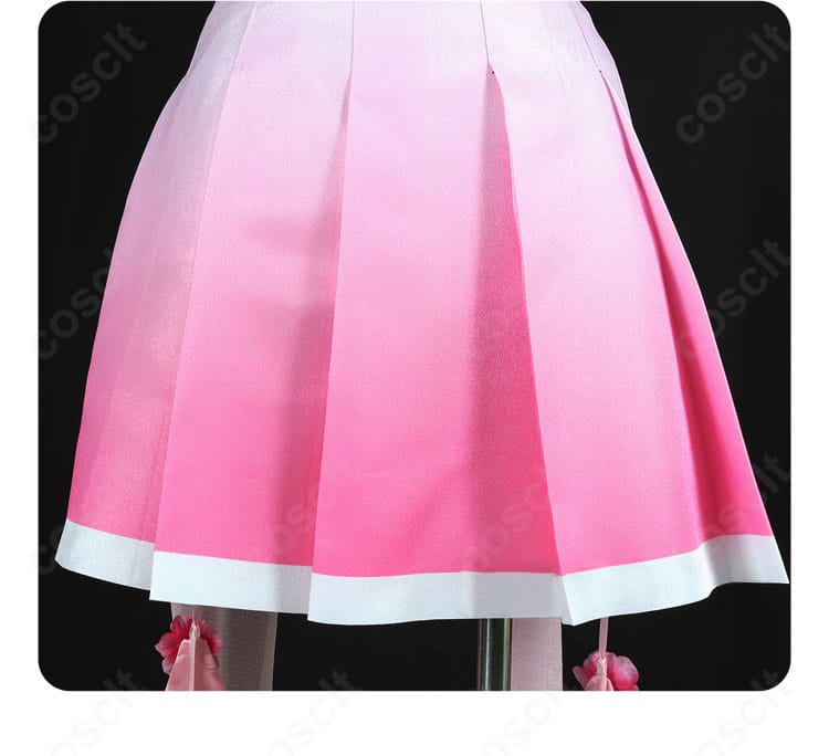 桜ミク衣装のスカート全体。シルエットとプリーツの見え方、配色の調和が分かる画像。