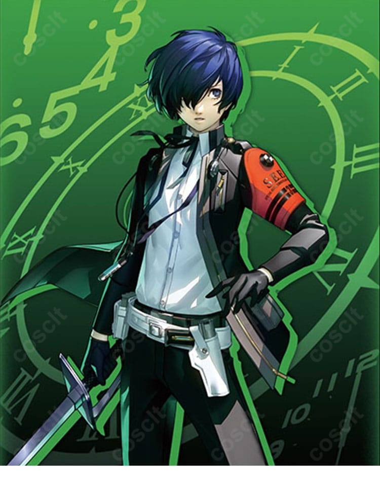 ペルソナ3 リロードの結城理・戦闘服コスプレ一式を着用した参考イメージ。腕章とホルスターを含む学園制服ベースのバトル装備。