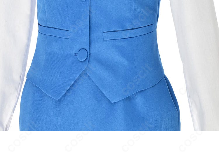 烈子コスプレ腰部側面ディテール。タイトスカートのラインとウエスト周りの仕立てを強調。